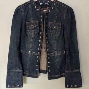 Grommet Embellished Jean Jacket